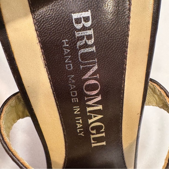 Bruno Magli high heel sandals brown leather ankle strap women’s size 8.5 - Picture 5 of 9